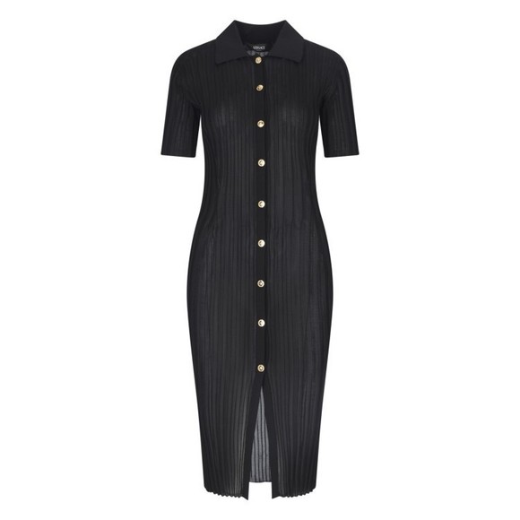 Versace Black Stretch Viscose Midi Pleated Dress – Black - NWT - Picture 1 of 5